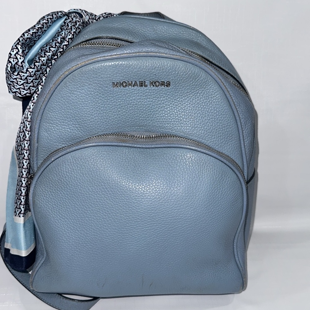 Michael Kors Abbey Chambray Leather Backpack